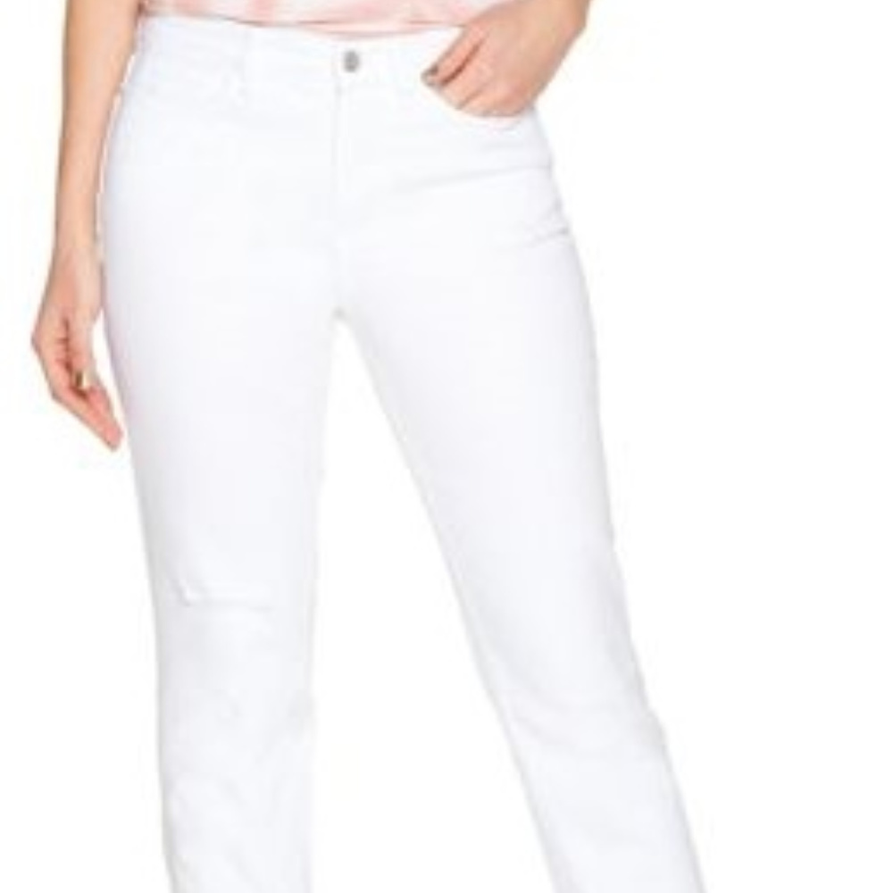 Regular Classic Denim Ankle Jeans- White Distresse